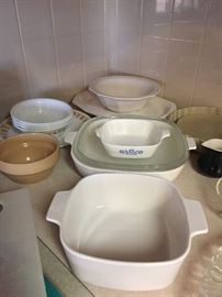 Blue Cornflower Corning Ware, Corelle dishes