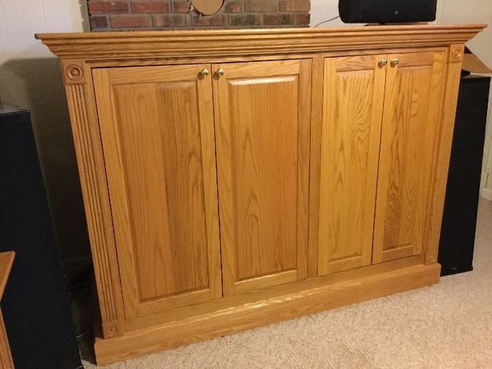 Custom-built oak cabinet