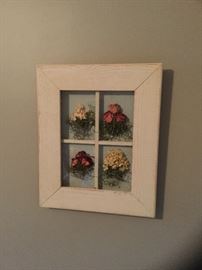 Dried flowers in shadowbox