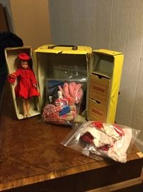 Vintage Skipper doll and clothes and case