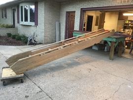 13' 9" loft ladder with integrated handrail and offset steps