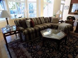 Thomasville sofa with chaise lounge . Approx. 10 years of age. 