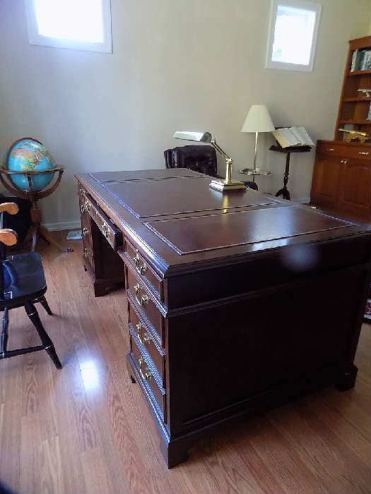 Beautiful Jasper furniture office desk Leather top. . $750