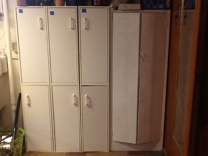 White storage cabintes, Vintage metal cabinet