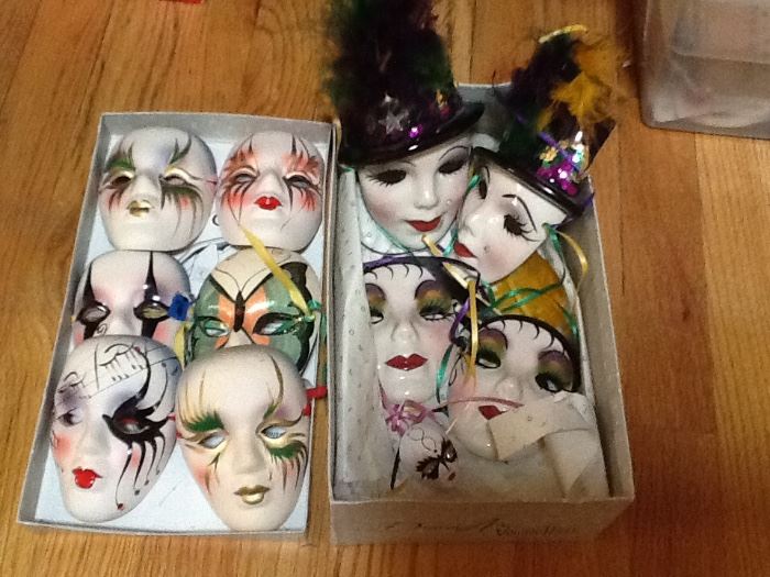 Vintage masks and Signed Fancy Faces New Orleans masks