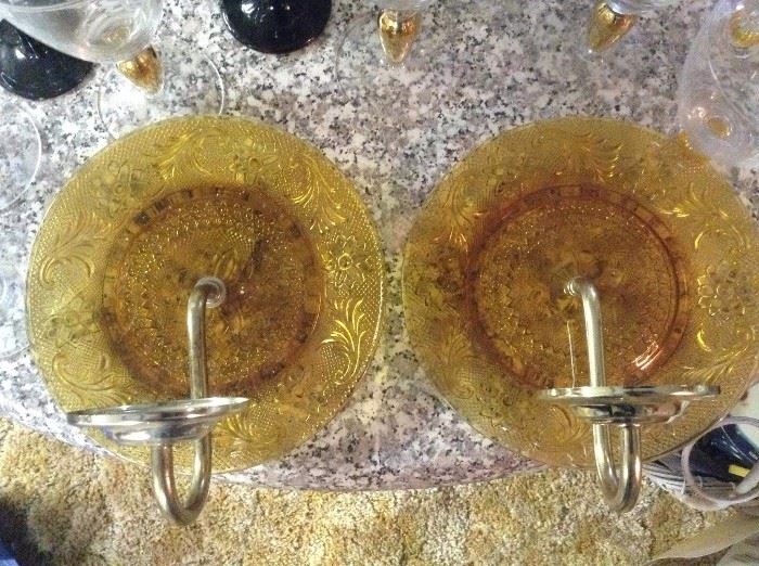 Amber plate sconces 
