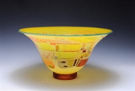 Lot 34 -Crazy Quilt Art Glass Bowl, Gordon & Pizzichillo