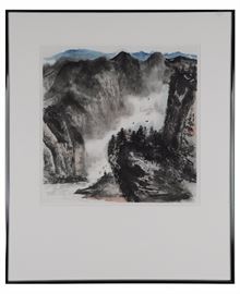 Lot 56 -"Mountain Mist" Watercolor, Liang Wei