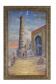 Lot 61 -Painting of an Iranian Mosque, Ibraheem Naseem