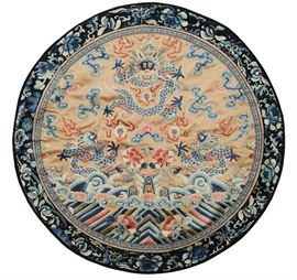 Lot 131 -Round Dragon Embroidery, 19th Century