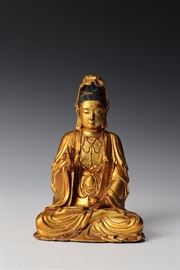 Lot 149 -Gilt Wooden Bodhisattva