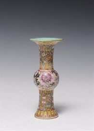 Lot 176 -Small Famille Rose Gu Vase, Early 20th Century