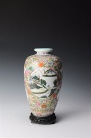 Lot 178 -Millefleur Vase with Wooden Base