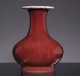 Lot 196 -Red Glaze Vase, Late 19th Century