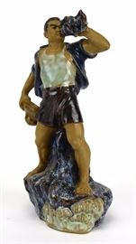 Lot 209 -Shiwan Glazed Pottery Figure, 1966-1976