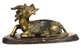 Lot 215 -Gilded Bronze Single Horned Qilin, Ming Dynasty