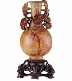 Lot 289 -Soapstone Carved Vase, Early 20th Century