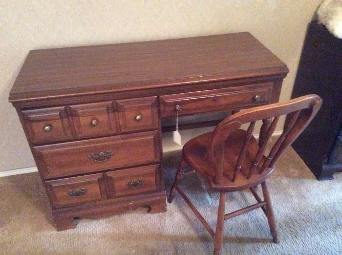 Early American desk with chair. 
