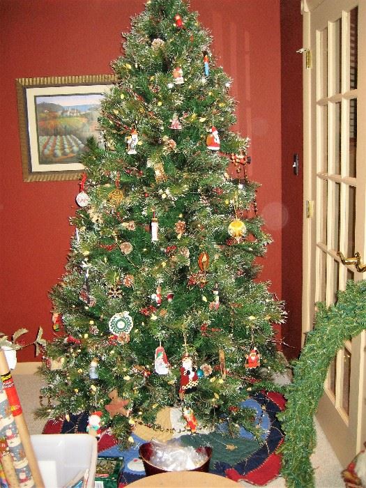 Beautiful prelit Christmas tree