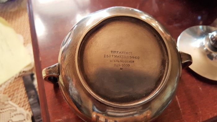 Older hallmark for the Tiffany tea set