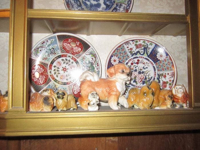 Imari plates and figurines