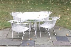 The Garden Out Door Is Iron All Matching and Is In Good Condition ( No Need To Re Paint This Set ) 