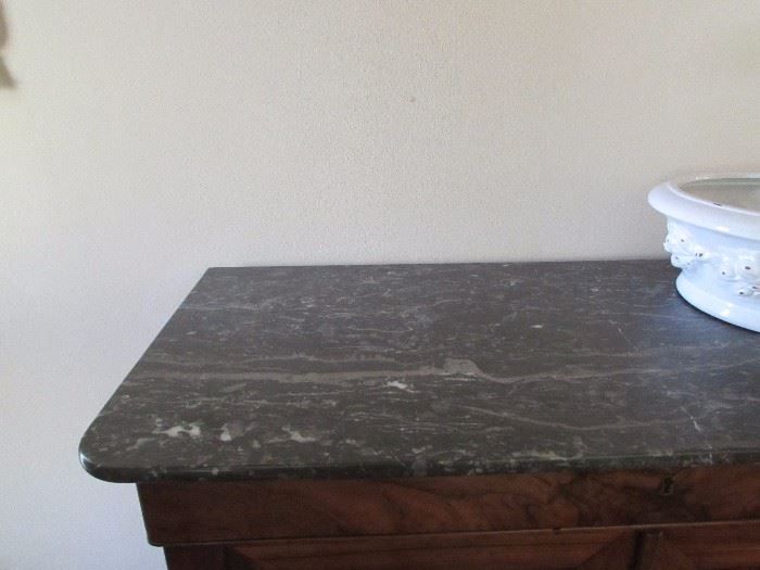 Marble top on buffet