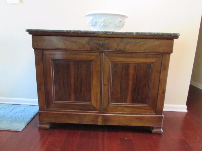 Antique marble top buffet/cabinet. mid 1800's