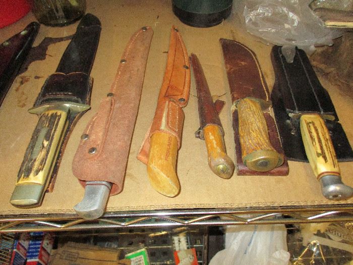 Fixed blade knives ( Fiskars, J.Marttiini, A.Bauerman, old hunting knife, Bowie knife)