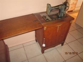 Sewing machine and cabinet - grandmother was seamtress - Free Sewing Machine Co.