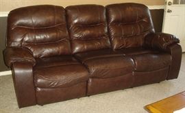 Leather reclining sofa