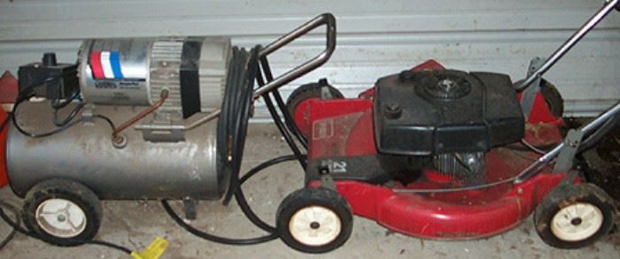 Campbell-Hausfeld air compressor, Toro lawn mower