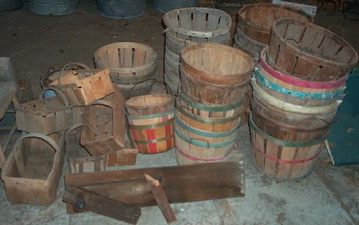 Various size wood baskets
