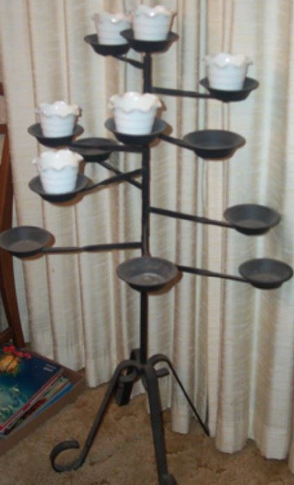 Cast iron plant stand w/ movable arms