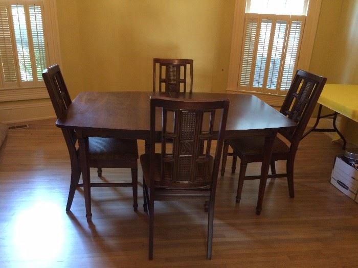 #59 JS Consolidated furniture dining table w/ four chairs 60x41 $175 — at Calhoun Ave Hsv 35801 call 256-508-588two.