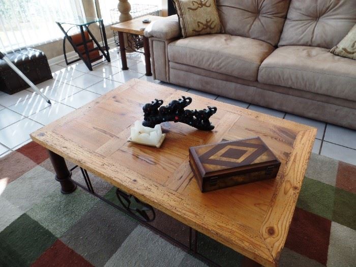 Western style coffee table with matching pair of side tables , tables sold separately