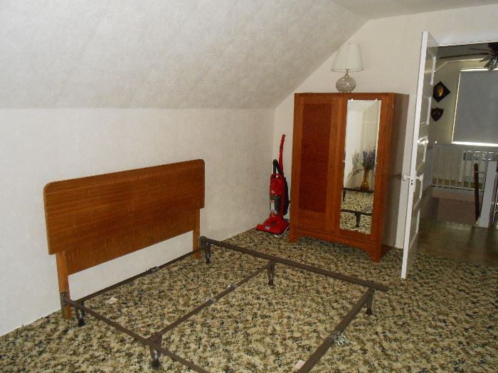 Mirror front wardrobe, full size mid-mod bed frame, more.