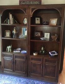 2 Bookcases with storage cabinet bottoms 