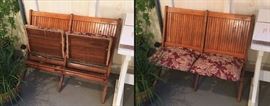 Pair original 1900s-1920s theatre seats with vintage fabric - great shape. If I can find out the theatre I'll add the info.