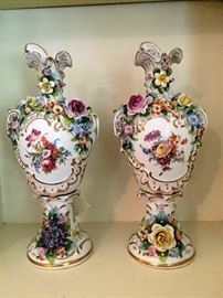 Matching Sevres porcelain vases