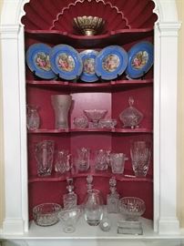 Crystal, French porcelain, crystal decanters, crystal vases and crystal water pitchers