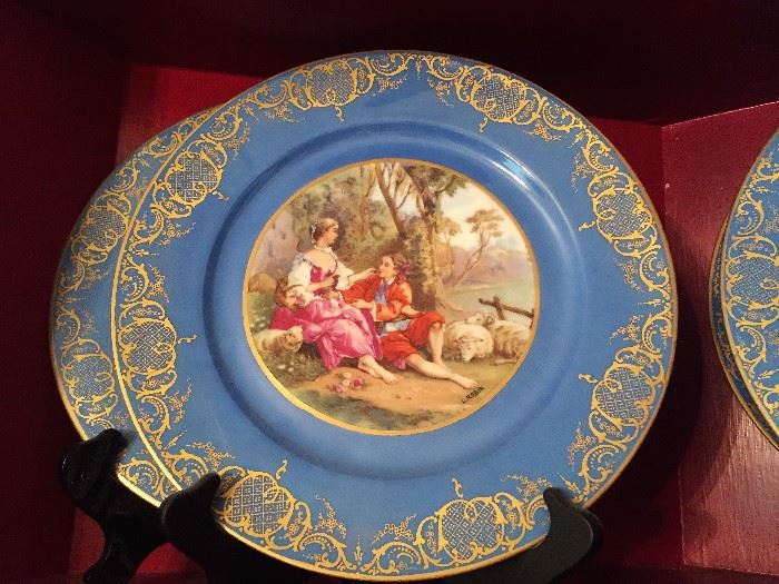 Handpainted porcelain plates - France