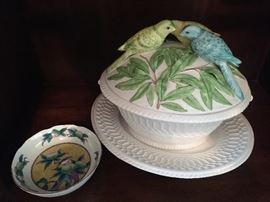 Italian Porcelain Soup Tureen and Underplate