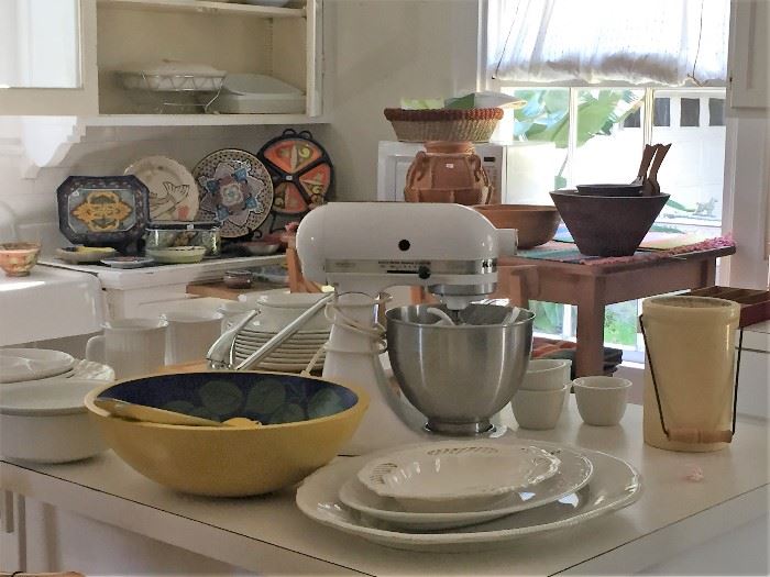 Kitchen Aide Mixer, White Dinnerware, Talavara pottery