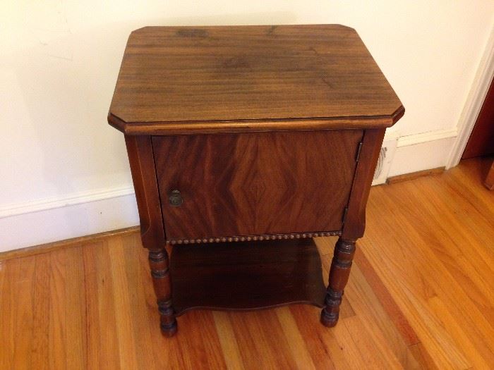 Vintage Walnut Cabinet Table