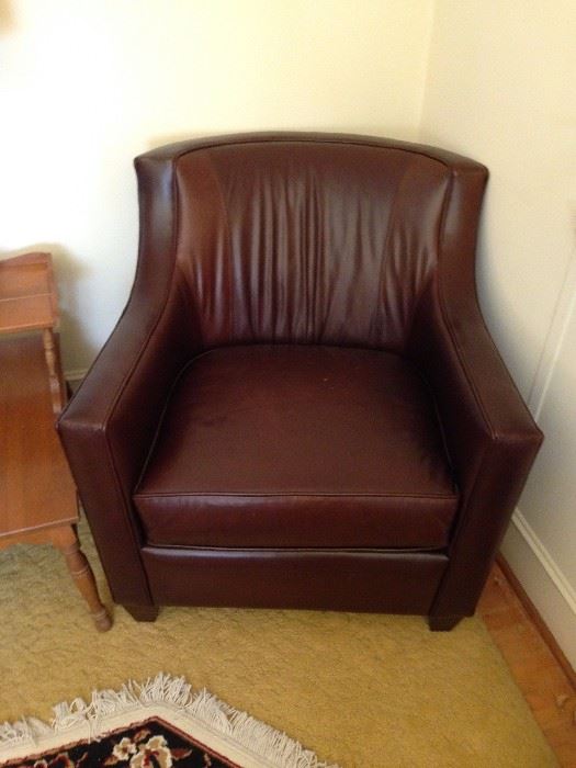 Sherrill Brown Leather Club Chair - 2 of 4