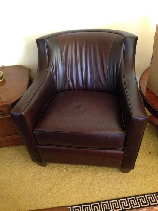 Sherrill Brown Leather Club Chair - 4 of 4