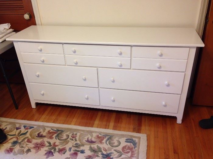 White Painted Seven-Drawer Dresser