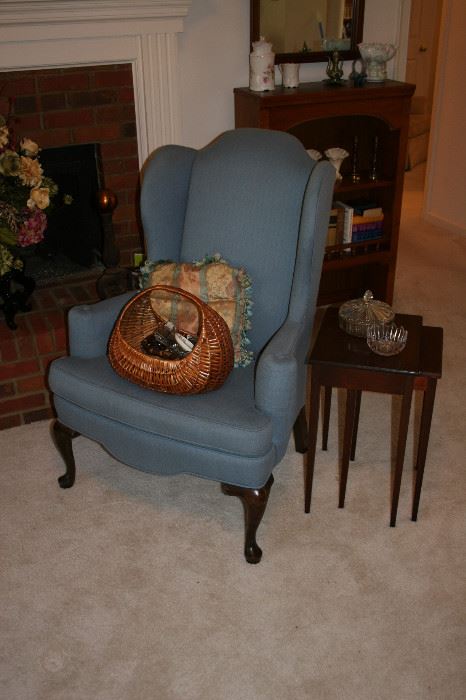 Blue wing chair