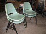 Mic Century Eames style fiberglass chairs. Way cool color